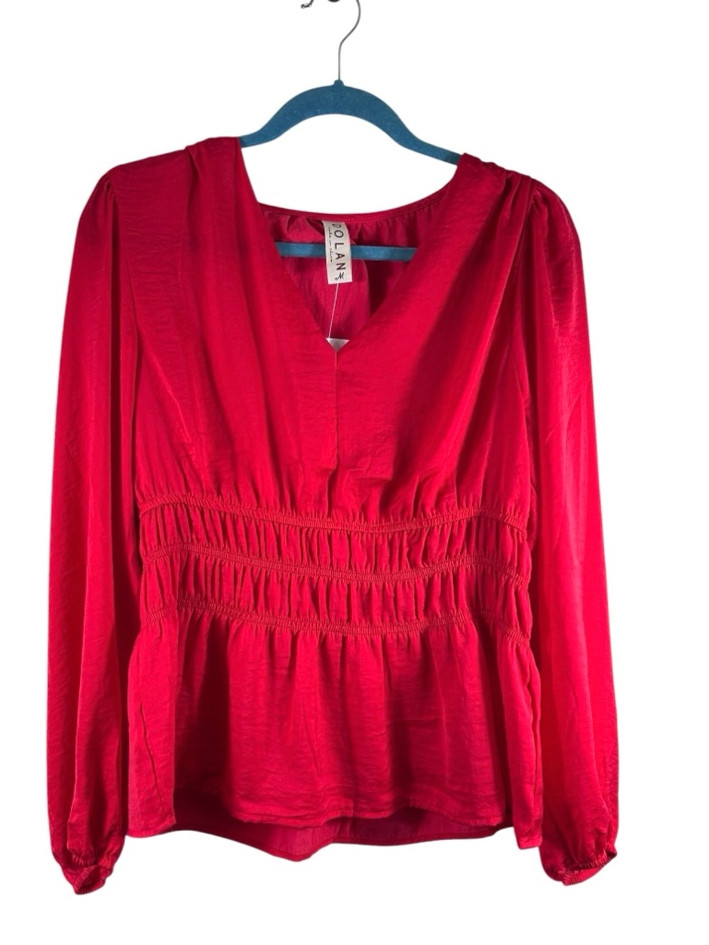 Anthropologie Dolan Satin Shirt Red M and XL NWOT